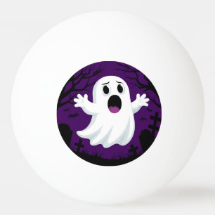 Entzückender Cartoon-Geist in gruseliger Halloween Tischtennisball