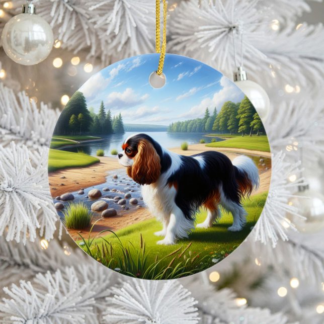 Entzückender Cavalier King Charles Spaniel Erinner Keramik Ornament (Von Creator hochgeladen)