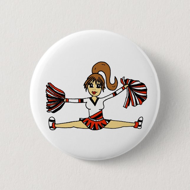 Entzückender Cheerleader-Knopf Button (Vorderseite)