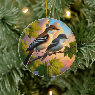 Entzückender Erlen-Schnäpper-Vogel-Andenken Keramik Ornament
