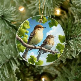 Entzückender Erlen-Schnäpper-Vogel-Andenken Keramik Ornament