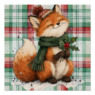 Entzückender Fuchs Weihnachten Poster