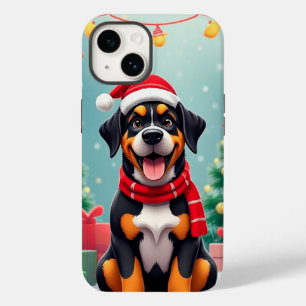 Entzückender Hund mit Weihnachtsmannmütze Case-Mate iPhone 14 Hülle