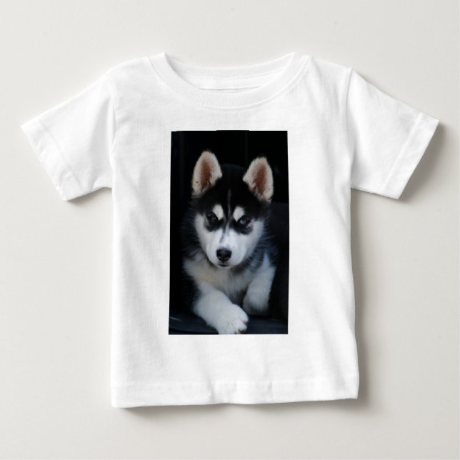 Entzückender Husky-Schlitten-Hundewelpe Baby T-shirt (Vorderseite)