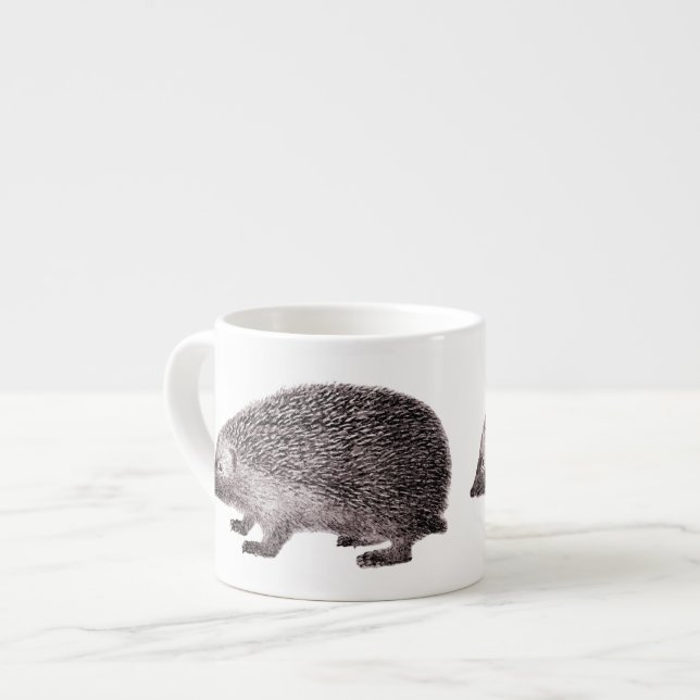 Entzückender kleiner Igel Hedgie vom antiken Druck Espressotasse (Vorderseite Links)