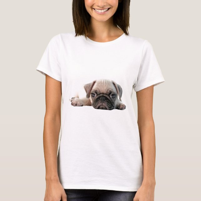 entzückender Mopswelpe T-Shirt (Vorderseite)