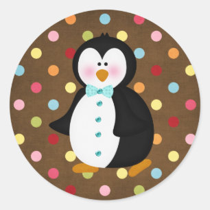 entzückender Pinguin Runder Aufkleber