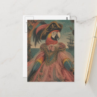 Entzückender Piratenpapagei Postkarte