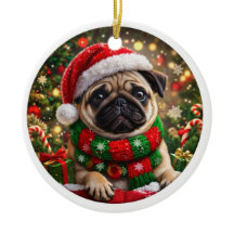 Entzückender Pug-Weihnachtsschmuck