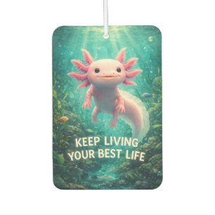Entzückender Rosa Axolotl mit motivierendem "Beste Autolufterfrischer