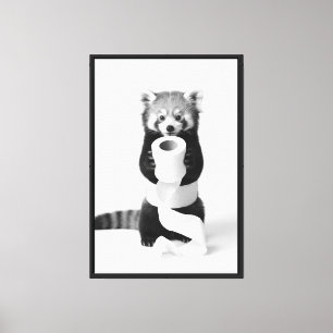 Entzückender Roter Panda mit Toilettenpapier Minim Leinwanddruck