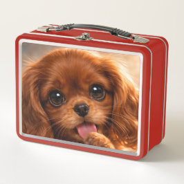 Entzückender Ruby Cavalier Spaniel Metall Brotdose