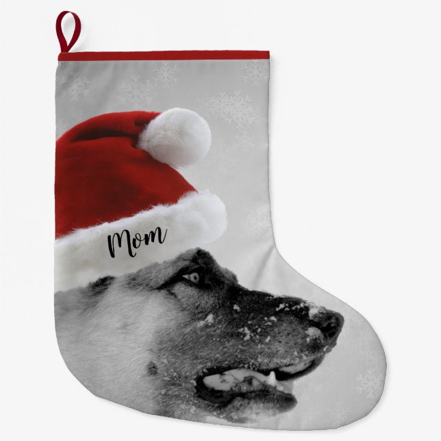 Entzückender Schäferhund-WeihnachtsStrumpf Großer Weihnachtsstrumpf (Vorderseite)