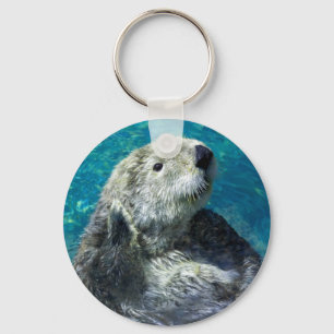 Entzückender Seeotter Süßes Blaues Wasser Schlüsselanhänger
