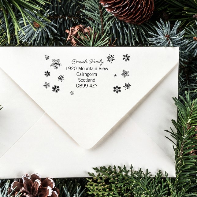 Entzückender Weihnachts-Schneeflocken-Adressstempe Gummistempel (Von Creator hochgeladen)