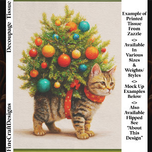 Entzückender Weihnachtsbaum-Katzchen/Katze FN8R De Seidenpapier
