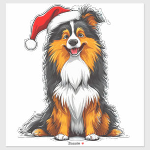 Entzückender Weihnachtshund Aufkleber