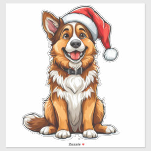 Entzückender Weihnachtshund Aufkleber