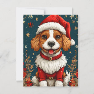 Entzückender Weihnachtshund Postkarte