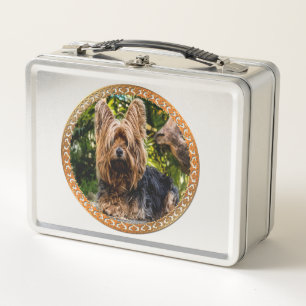 Entzückender Yorkshire Braun- und Schwarzterrier Metall Lunch Box