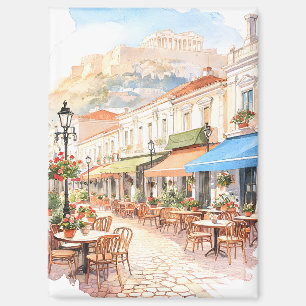Entzückendes Athen Griechenland Straße Aquarell Magnet