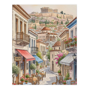 Entzückendes Athen Griechenland Straße Aquarell Poster