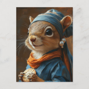 Entzückendes Eichhörnchen mit einer Perlenohrring Postkarte