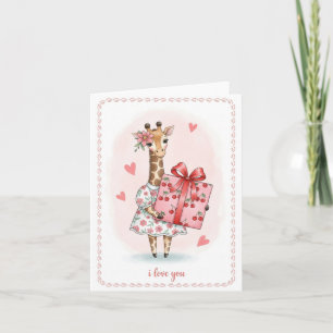 Entzückendes Giraffenmädchen  Feiertagskarte