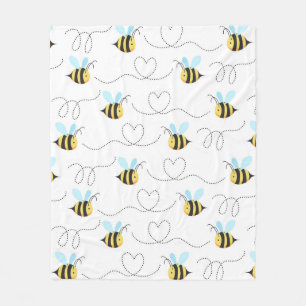 Entzückendes Hummel-Bienen-Muster Fleecedecke
