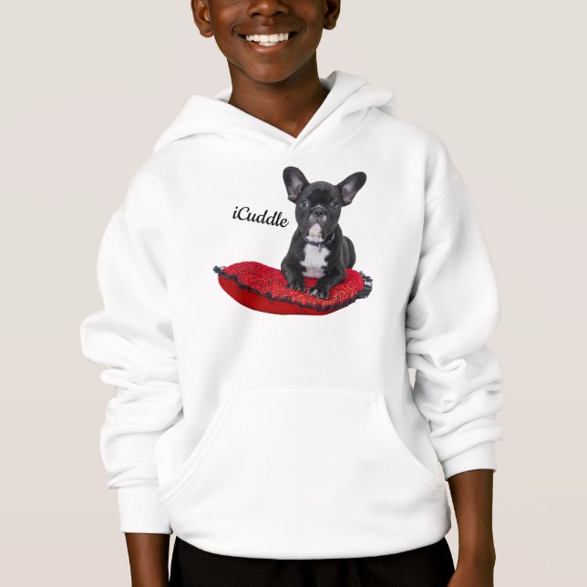 Entzückendes iCuddle französische Bulldogge Hoodie (Vorderseite)