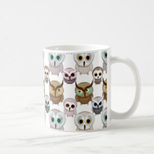 Entzückendes illustriertes Eulenmuster Kaffeetasse