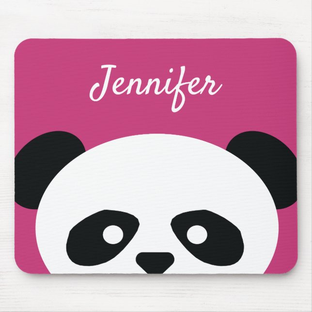 Entzückendes Kawaii Panda-Bärn-Gesichts-Rosa Mousepad (Vorne)