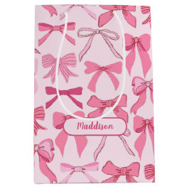 Entzückendes Mädchenhaftes Rosa Schleifen-Knoten-M Mittlere Geschenktüte