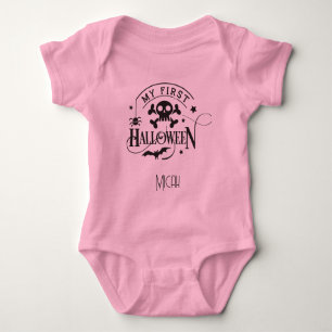 Entzückendes "Mein erstes Halloween" Monogramm-Nam Baby Strampler