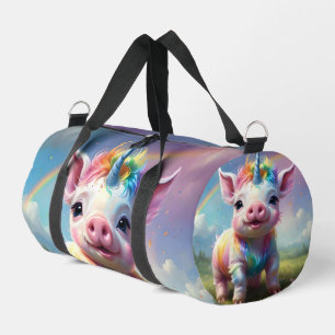 Entzückendes Regenbogen-Schwein-Einhorn, Duffle Bag