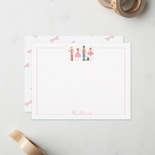 Entzückendes Rosa Nussknacker-Weihnachtspapier Mitteilungskarte