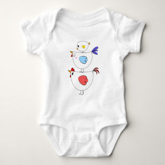 Entzückendes T-Shirt Familie des Huhnhahnkükens Baby Strampler