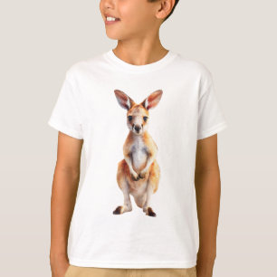Entzückendes Wasserfarben-Rotkänguru-Joey-Stehende T-Shirt