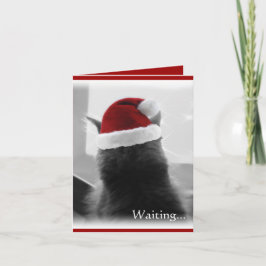 Entzückendes Weihnachtskätzchen Feiertagskarte