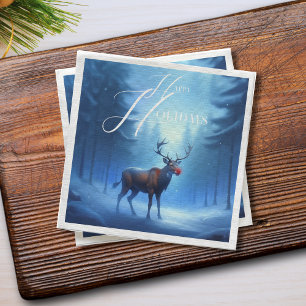 Entzückendes Winterwunderland Frohe Feiertage Serviette