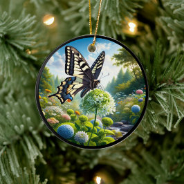 Entzücklicher Anis-Schwalbenschwanz-Schmetterling Keramik Ornament