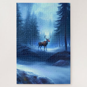 Entzückliches Rentier Winterwunderland Urlaub