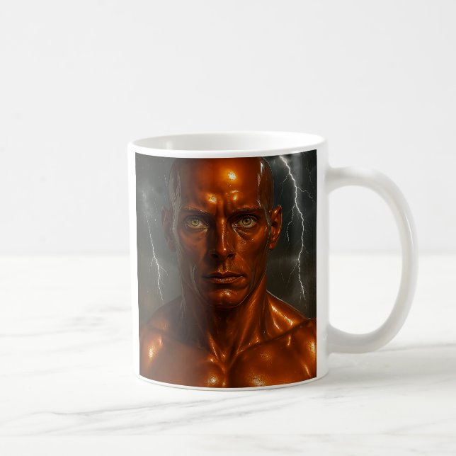 Entzündeter humanoider Roboter Kaffeetasse (Rechts)
