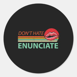 Enuncicous ASL Sign Language Lip Lesen Deaf A Runder Aufkleber