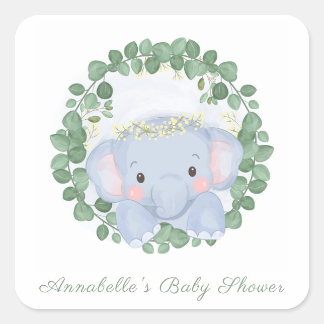 ENVELOPE SEAL STICKER : BABY ELEPHANT : (Devant)