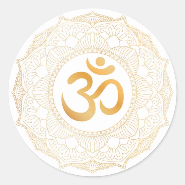 ENVELOPE SEAL STICKER : GOLD MANDALA & OHM (Devant)