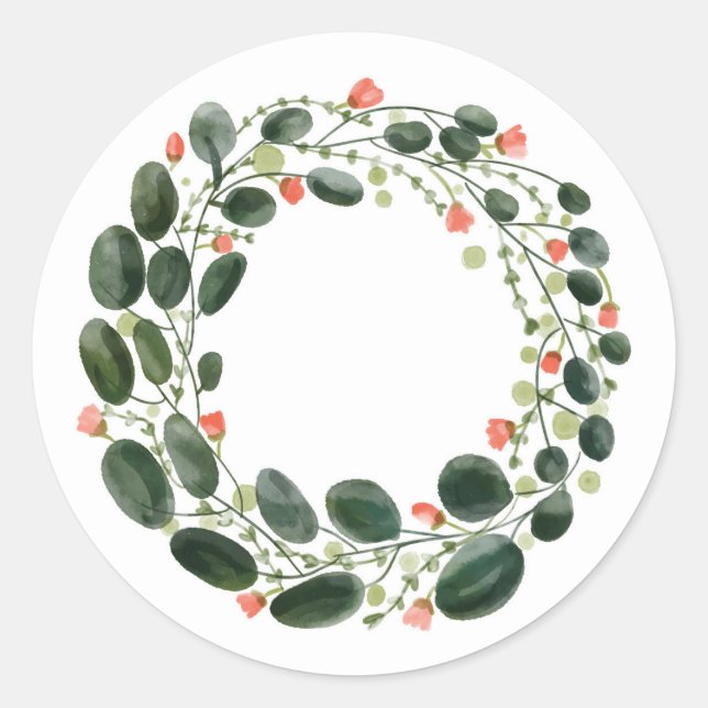 ENVELOPE SEAL STICKER : ROUGE & VERT WREATER (Devant)