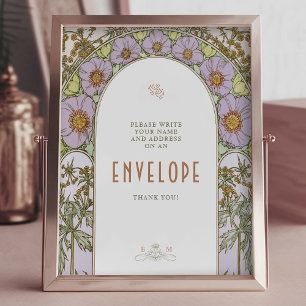 Envelope Sign Gäste Vintage Jugendstil von Mucha Poster