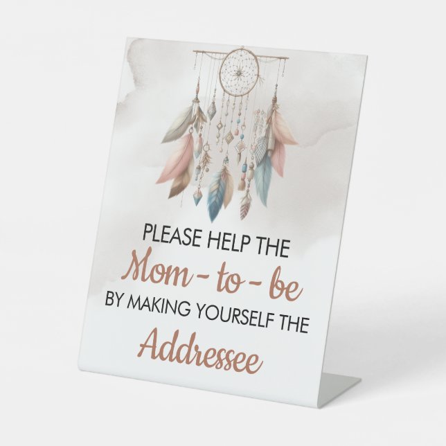 Envelope Station Schild Dreamcatcher Baby Shower (Vorderseite)