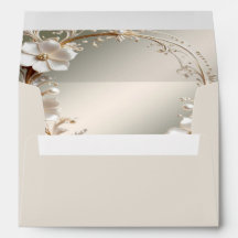 Enveloppe à cadre floral blanc orné